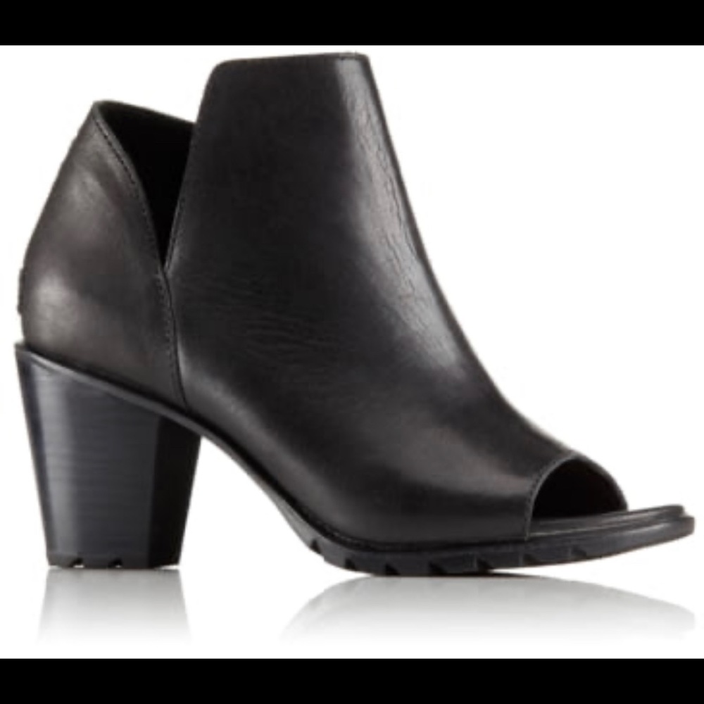 Sorel Nadia Peep Toe Leather Ankle Booties
